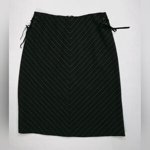 Prophecy Black And Gold Striped Stretch Pencil Skirt Velvet Laced Ties 12